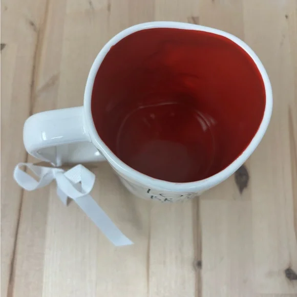 Rae Dunn LOYAL BRAVE TRUE Mug Double Sided Disney Princess Mulan Red Interior - Picture 3 of 4